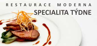 Menu v restauraci MODERNA